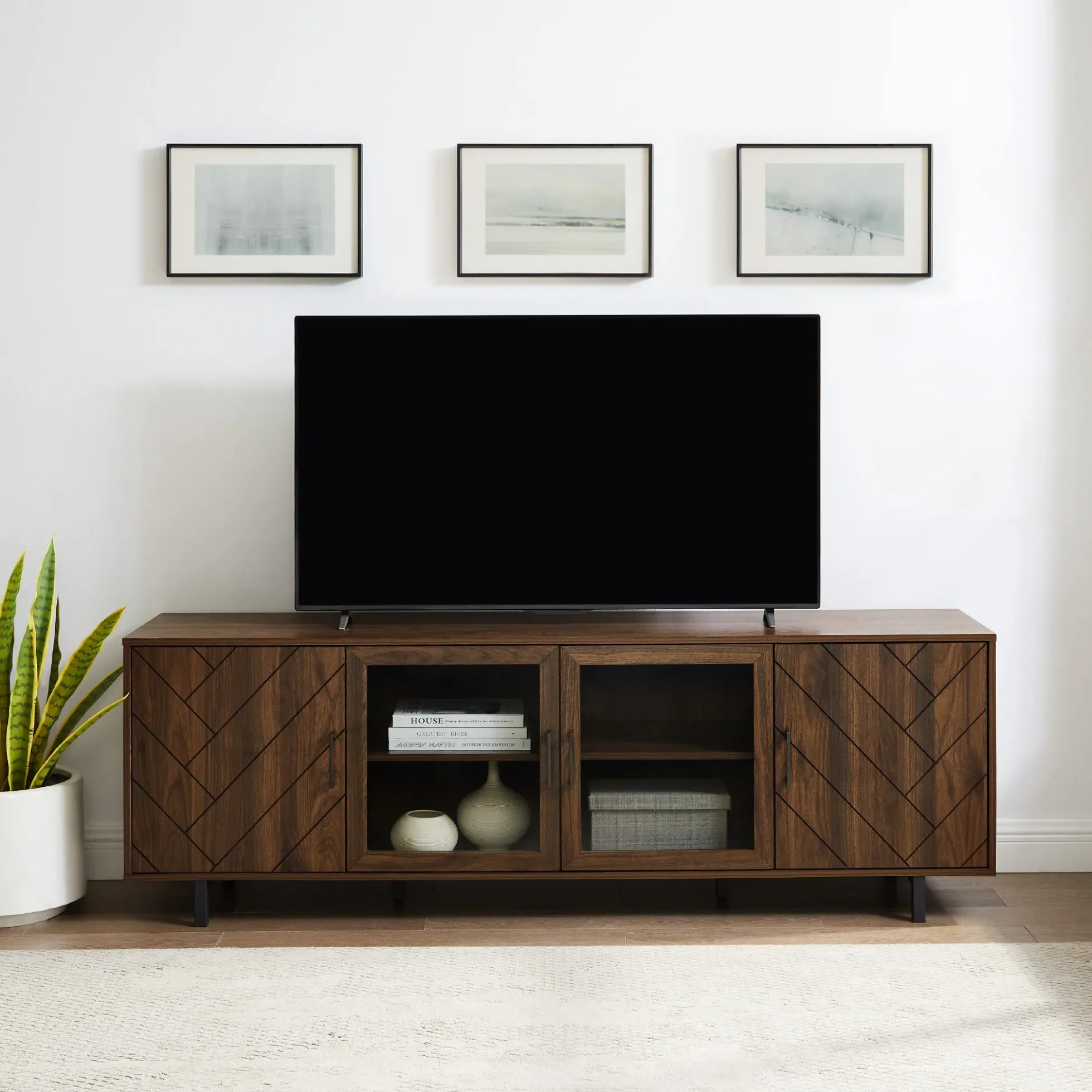 Ella Herringbone TV Stand