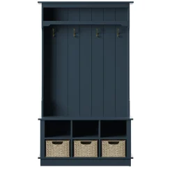 Entryway Hall Tree with Baskets and Open Storage