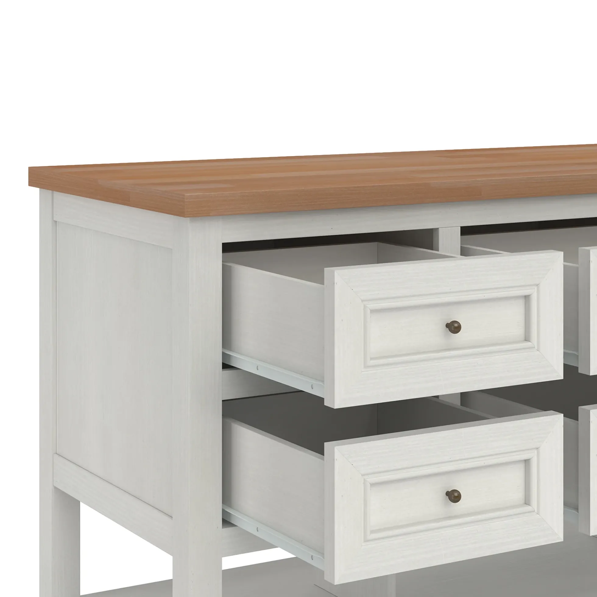Everlee Free-Standing 52" Kitchen Island with 6 Drawer Storage