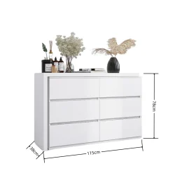 Extendable L-Shape 6 Drawer Dresser & Desk Vanity