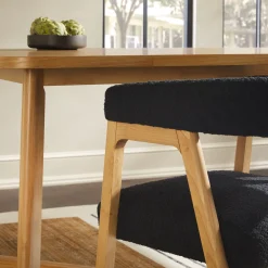 Ezra Modern Solid Wood Dining Chair with Boucle Upholstery (Set of 2)