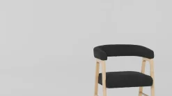 Ezra Modern Solid Wood Dining Chair with Boucle Upholstery (Set of 2)
