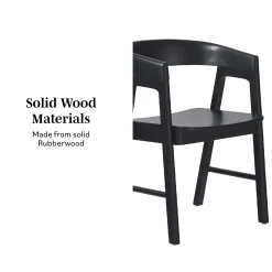 Ezra Modern Solid Wood Rounded Back Dining Chair (Set of 2)