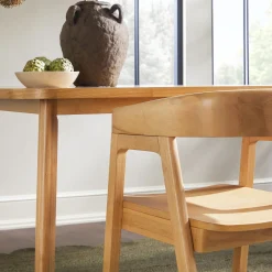 Ezra Modern Solid Wood Rounded Back Dining Chair (Set of 2)