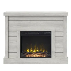 Farmhouse Shiplap Wall Mantel with Electric Fireplace
