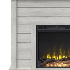 Farmhouse Shiplap Wall Mantel with Electric Fireplace