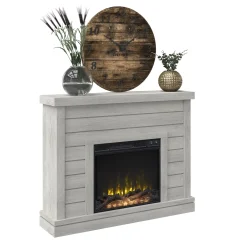 Farmhouse Shiplap Wall Mantel with Electric Fireplace