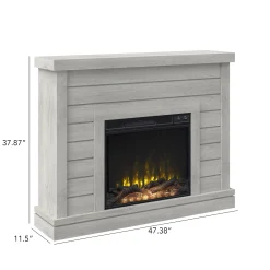 Farmhouse Shiplap Wall Mantel with Electric Fireplace