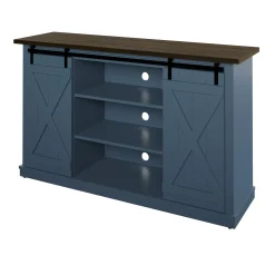 Farmhouse Sliding Barn Doors Cottonwood 54' TV Stand Media Console