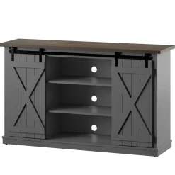 Farmhouse Sliding Barn Doors Cottonwood 54' TV Stand Media Console
