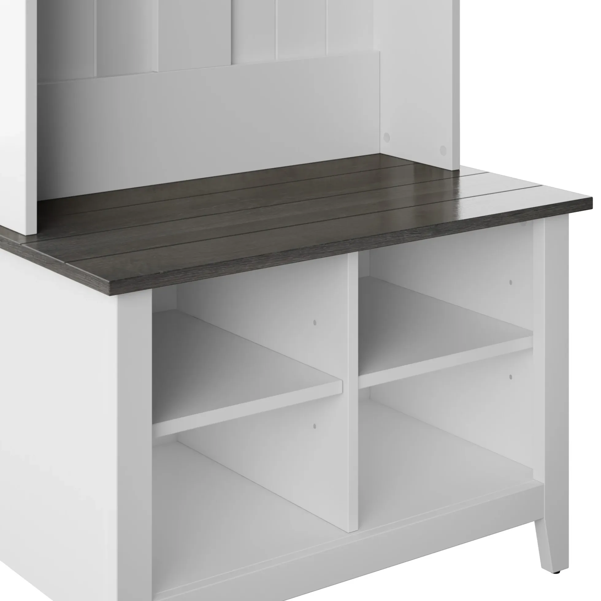 Farmhouse Two Tone Entryway Hall Tree with Storage Bench