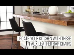 Faux Leather 2-Piece Bar Stools