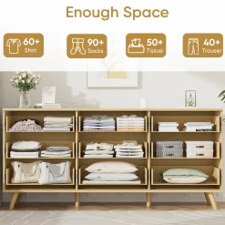 Fluted 9 Drawer 63" Dresser