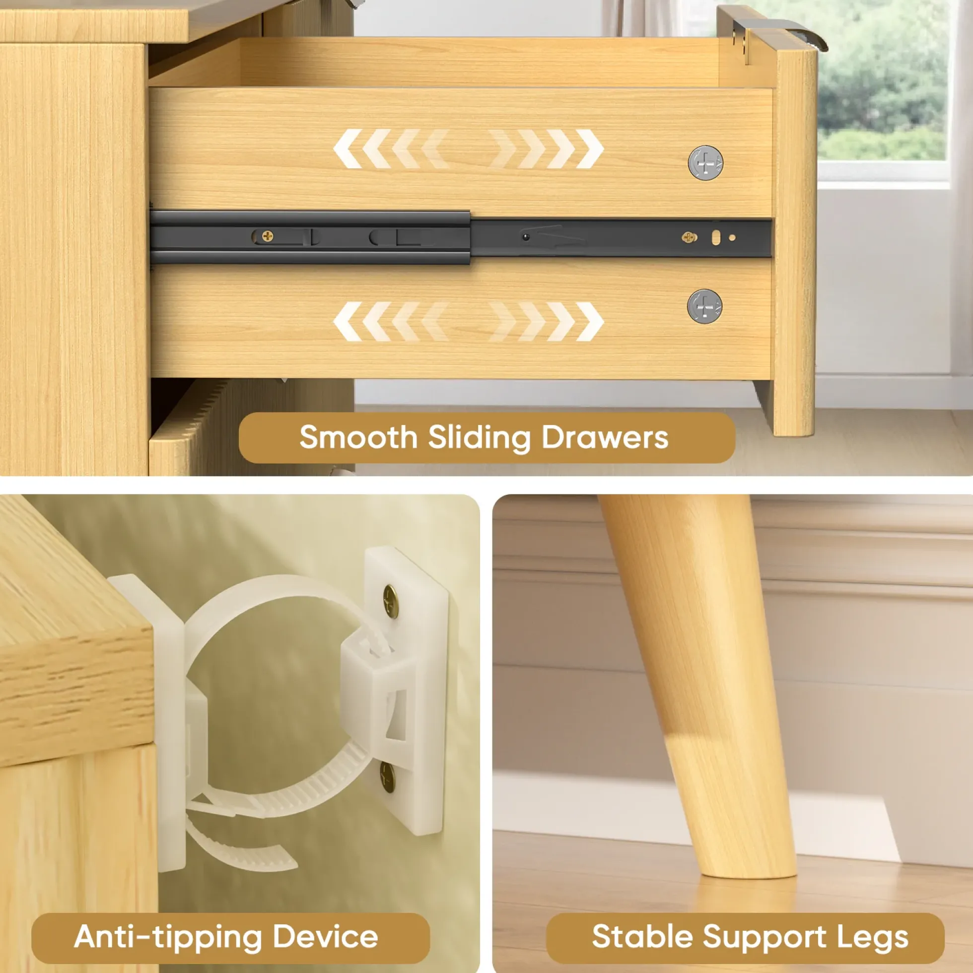 Fluted 9 Drawer 63" Dresser