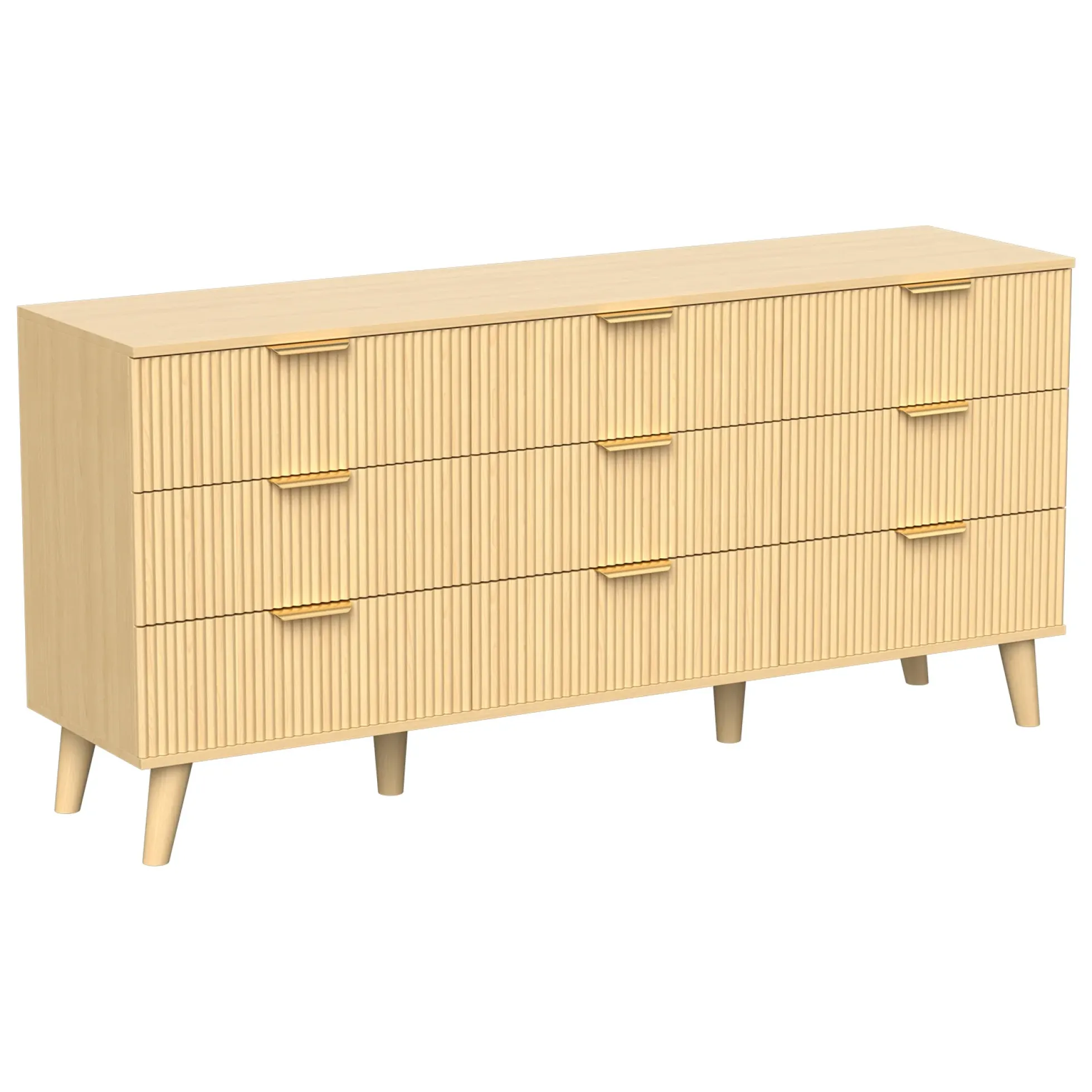 Fluted 9 Drawer 63" Dresser