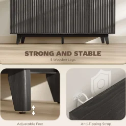 Fluted Coffee Bar Cabinet and Buffet Sideboard Cabinet