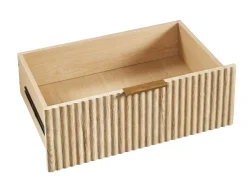 Fluted Wide Modern 3 Drawers Nightstand & Side Table Set of 2