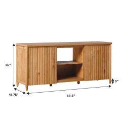 Flynn Scandinavian Reeded TV Stand with Storage