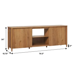 Flynn Scandinavian Reeded TV Stand with Storage