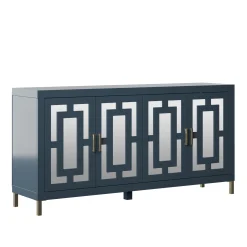 Geometric Mirrored Doors Buffet Sideboard