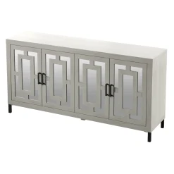 Geometric Mirrored Doors Buffet Sideboard