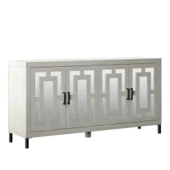 Geometric Mirrored Doors Buffet Sideboard