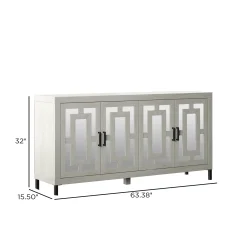Geometric Mirrored Doors Buffet Sideboard