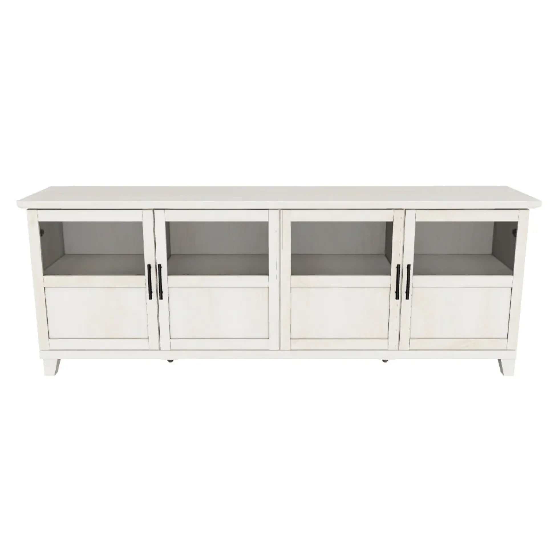 Goodwin 70" TV Stand with Glass and Wood 4 Panel Doors