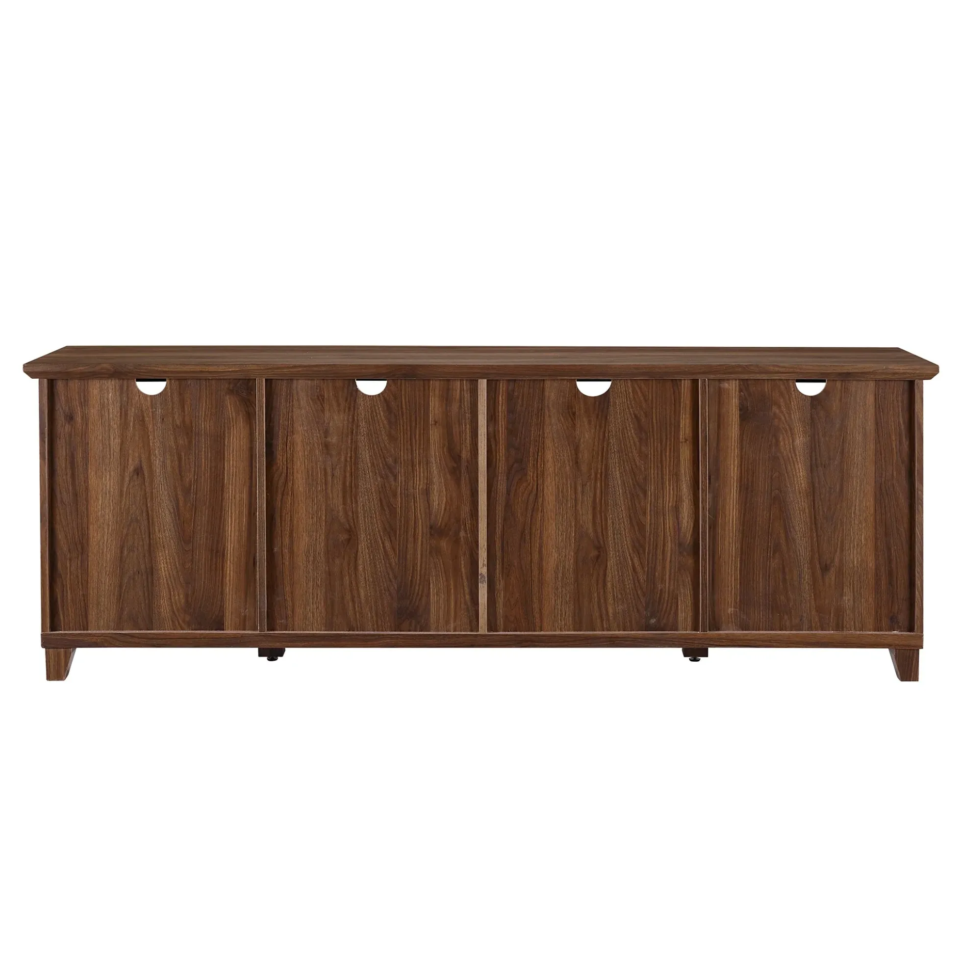 Goodwin 70" TV Stand with Glass and Wood 4 Panel Doors