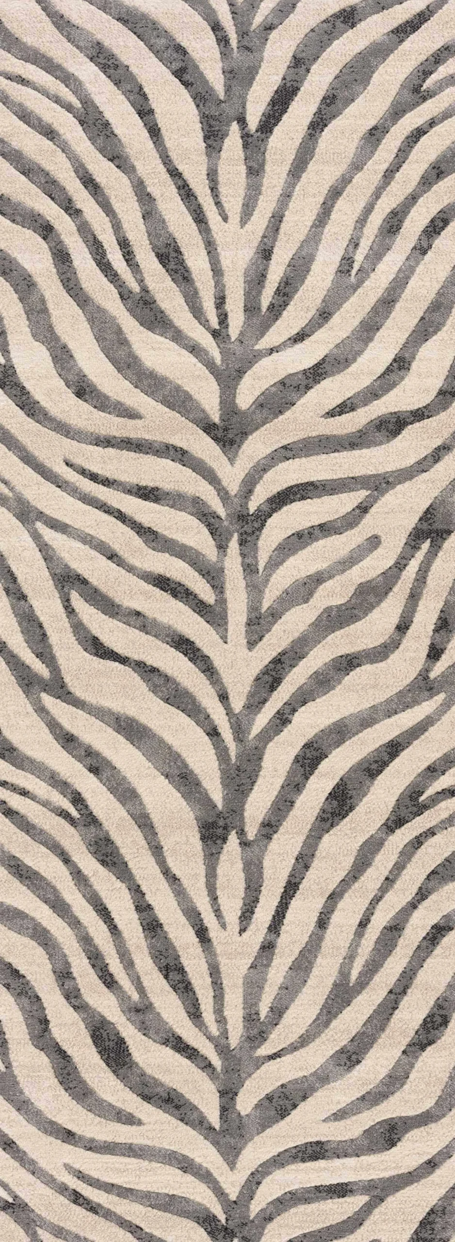 Gray Ecorse Zebra Print Area Rug