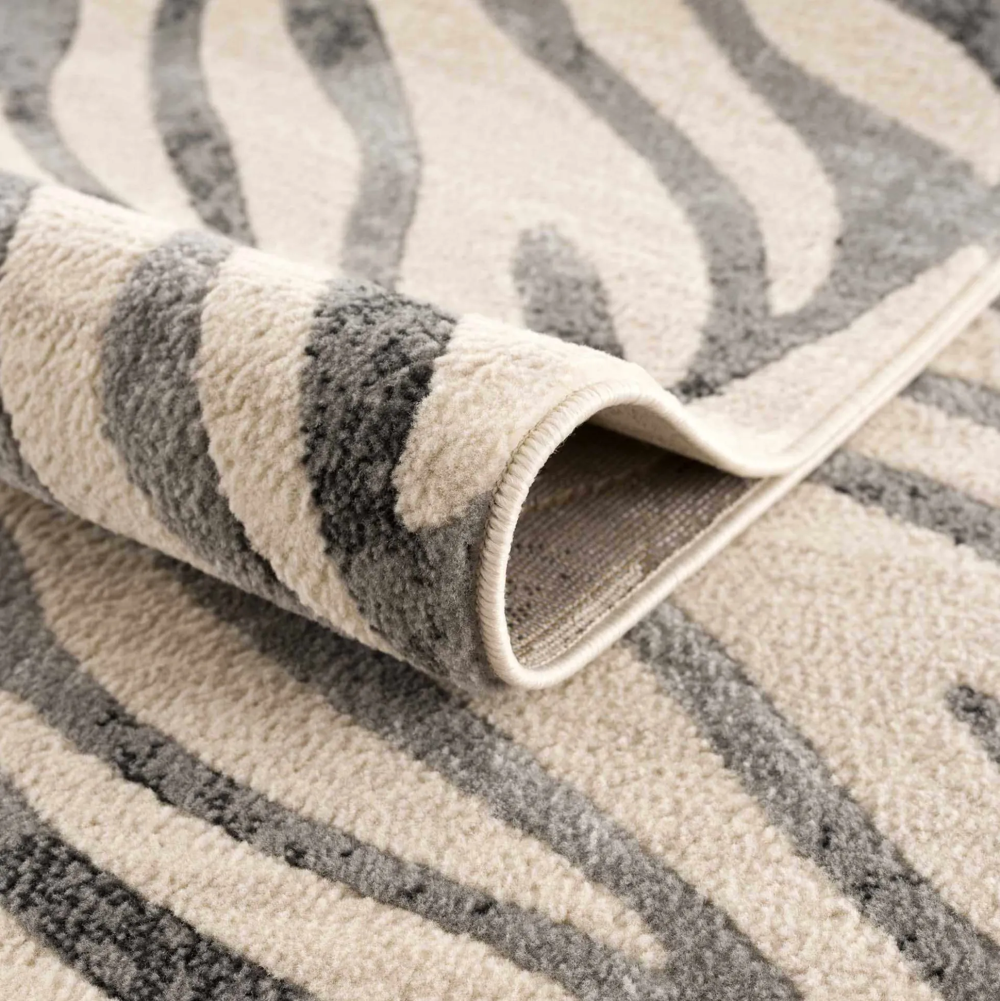 Gray Ecorse Zebra Print Area Rug