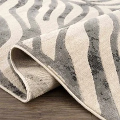Gray Ecorse Zebra Print Area Rug