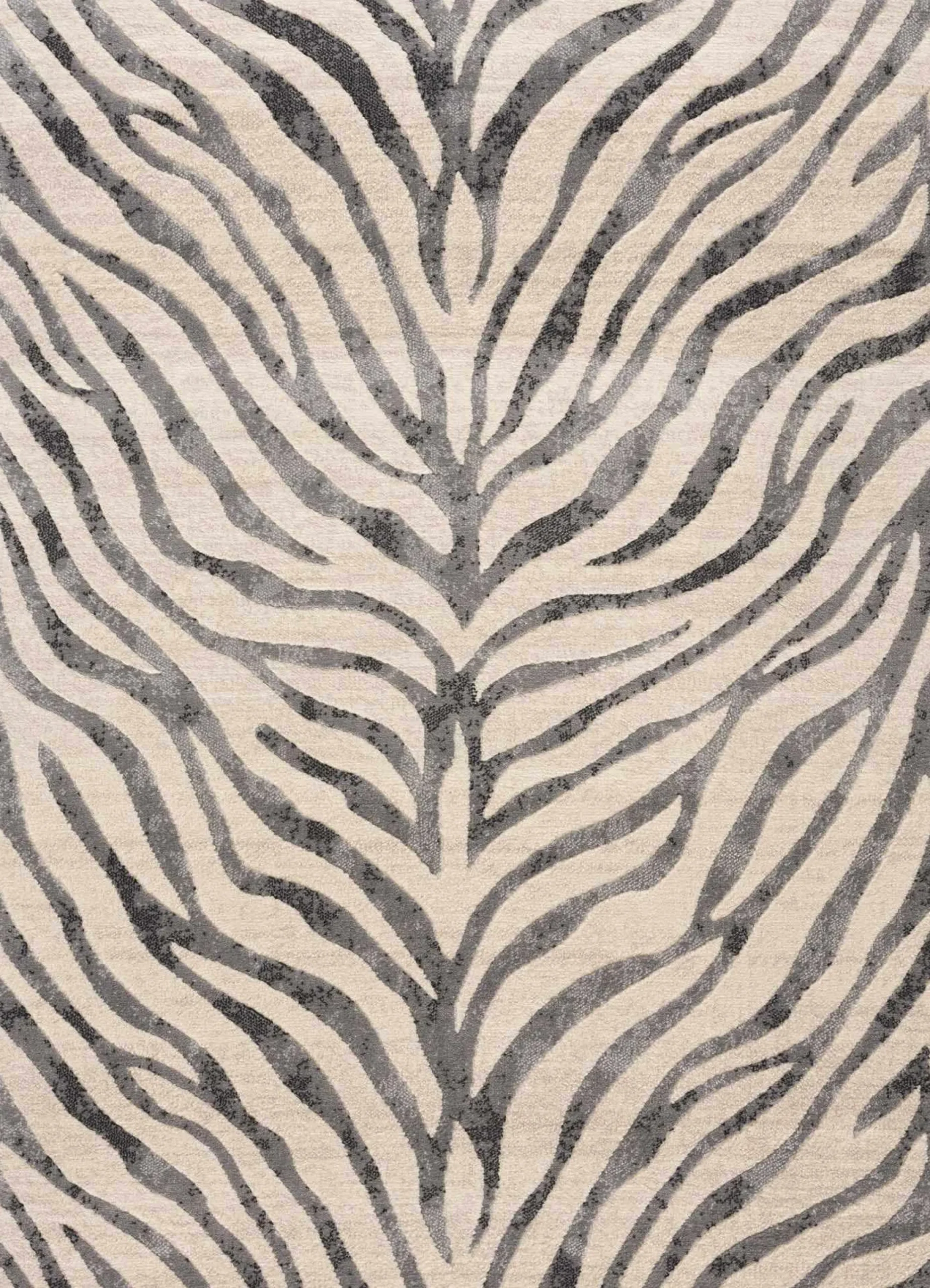 Gray Ecorse Zebra Print Area Rug
