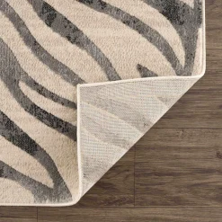 Gray Ecorse Zebra Print Area Rug