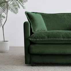 Green Cloud Pillow Top Chenille Upholstered Sofa Chair