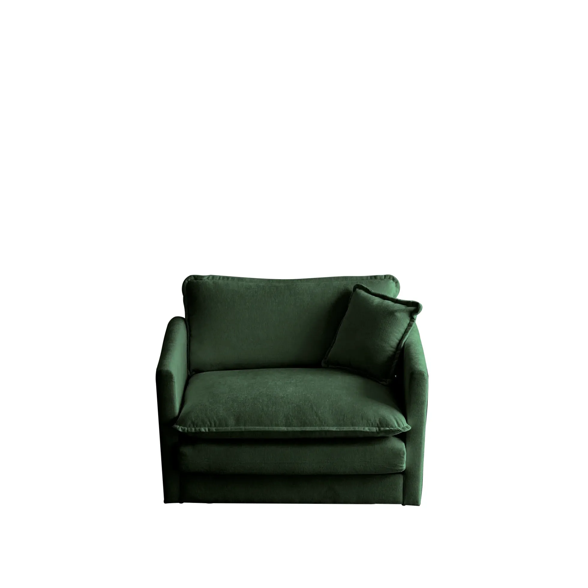 Green Cloud Pillow Top Chenille Upholstered Sofa Chair