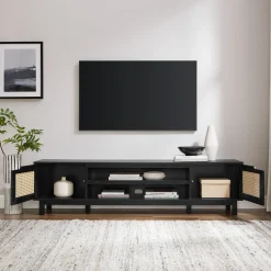 Hamkke Boho 2-Door Faux Rattan TV Stand