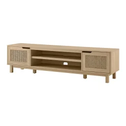 Hamkke Boho 2-Door Faux Rattan TV Stand
