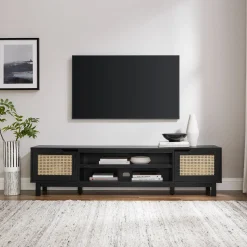 Hamkke Boho 2-Door Faux Rattan TV Stand