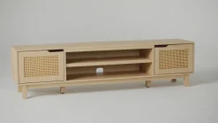 Hamkke Boho 2-Door Faux Rattan TV Stand