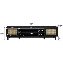 Hamkke Boho 2-Door Faux Rattan TV Stand