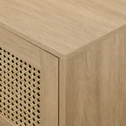 Hamkke Boho 2-Door Faux Rattan TV Stand
