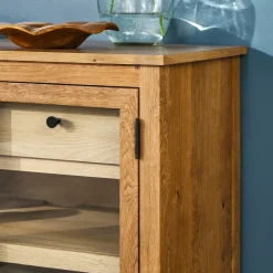 Harlow Modern Easy Assembly Glass Door 70” Sideboard TV Stand