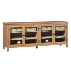 Harlow Modern Easy Assembly Glass Door 70” Sideboard TV Stand