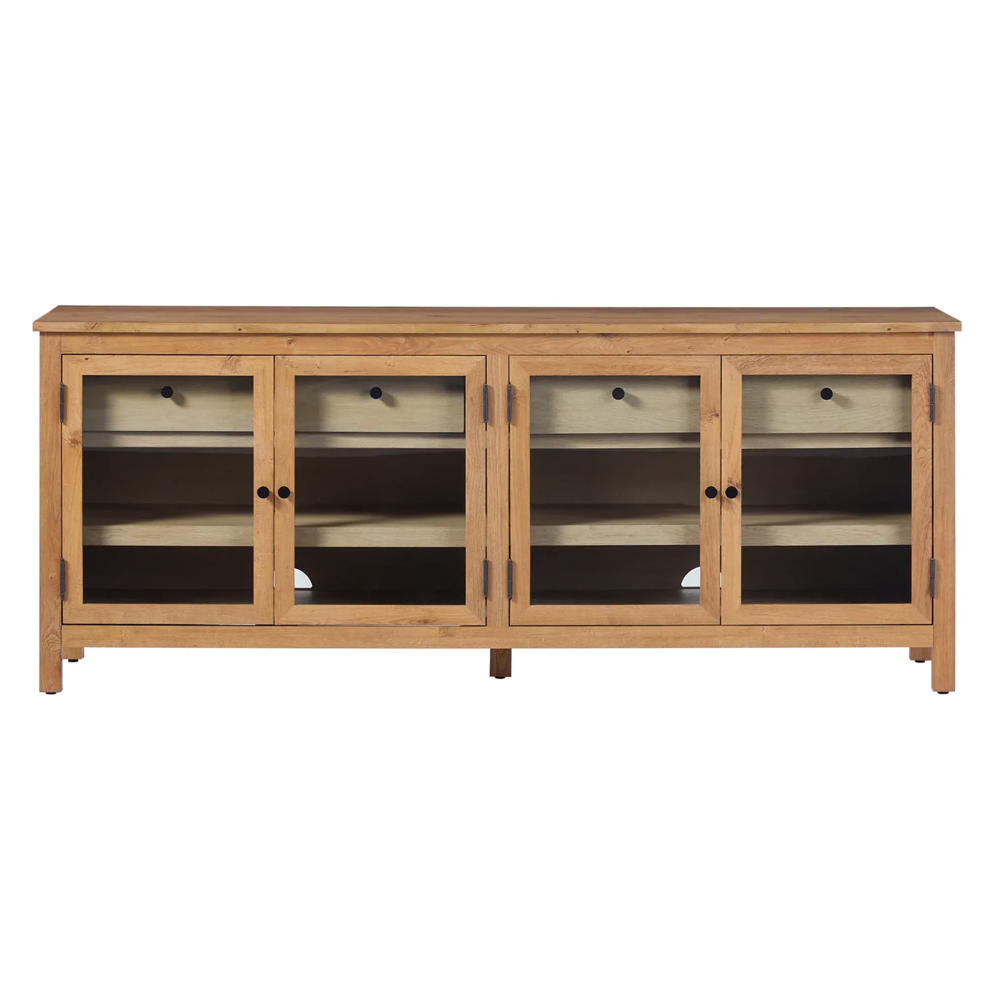 Harlow Modern Easy Assembly Glass Door 70” Sideboard TV Stand