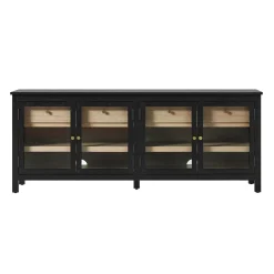 Harlow Modern Easy Assembly Glass Door 70” Sideboard TV Stand