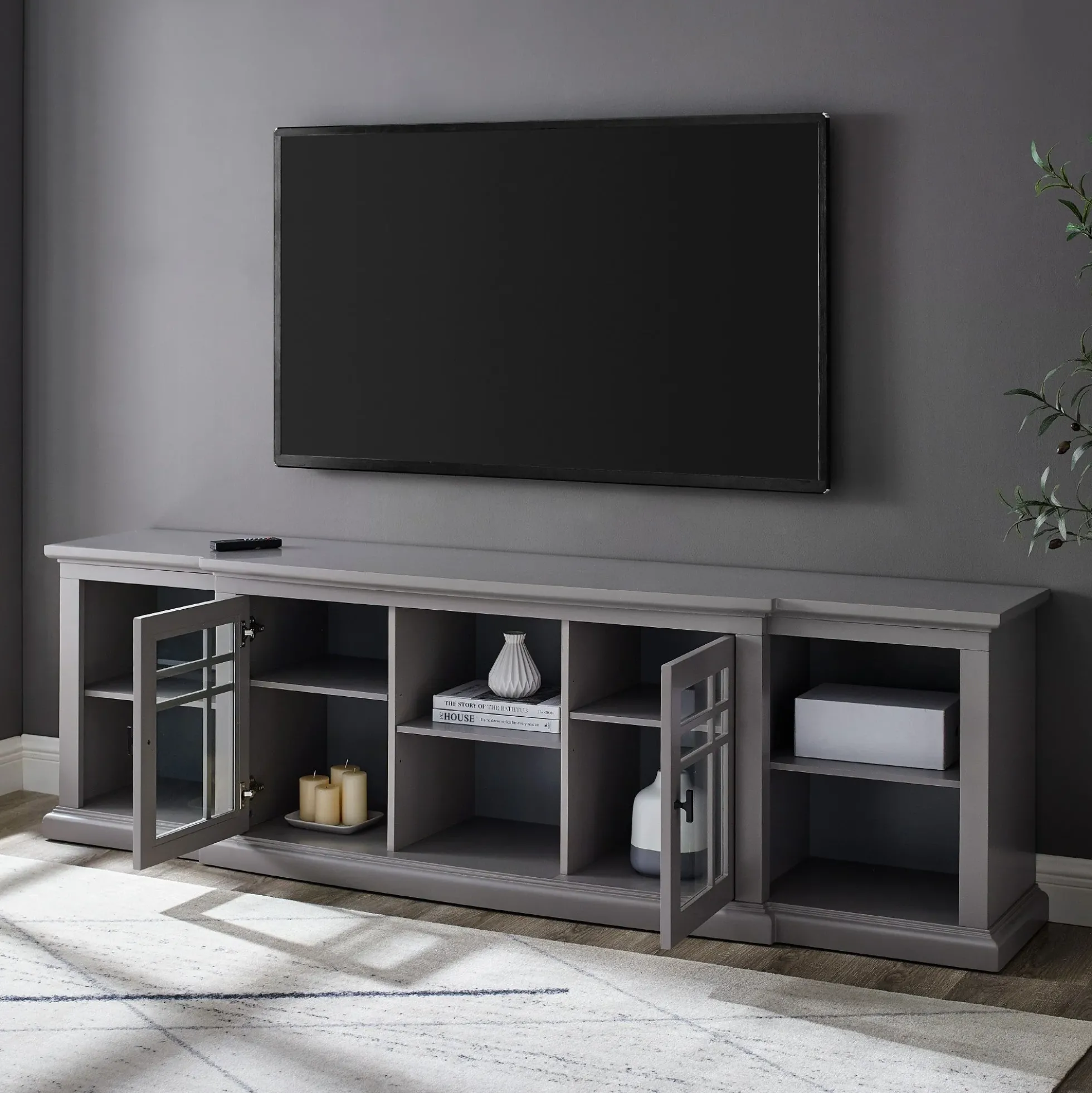 Hattie Glass-Door TV Stand