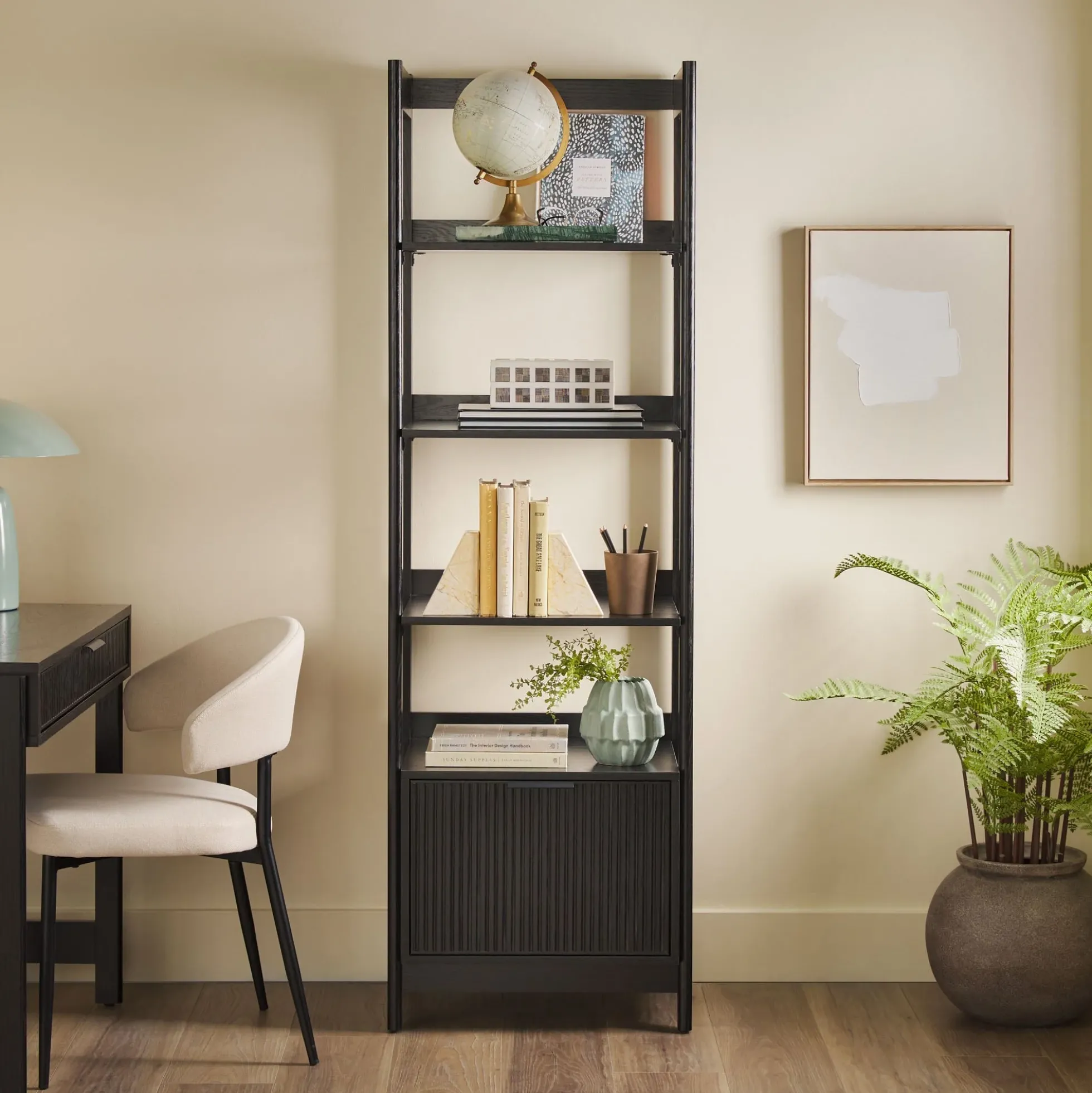 Holmes Modern Scandinavian Reeded Bookshelf