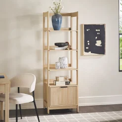 Holmes Modern Scandinavian Reeded Bookshelf