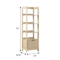 Holmes Modern Scandinavian Reeded Bookshelf